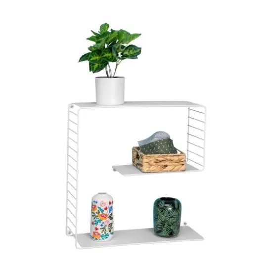 Honey Can Do White 3-Tier Floating Square Wall Shelf {4}