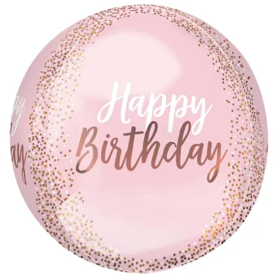 Orbz&reg; 16" Blush Birthday Balloon {1}