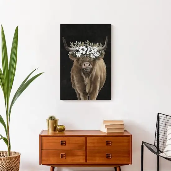 Highland Cow Portrait 16" x 24" Canvas Wall Art {5}