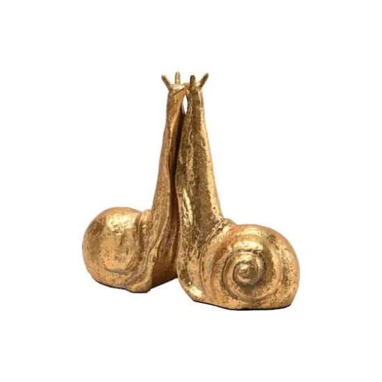 Hello Honey&reg; 9" Gold Iron Snail Bookends Set {1}