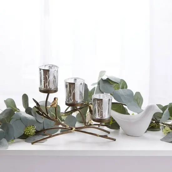 9.5" Triple Tealight Branch Candle Holder {5}