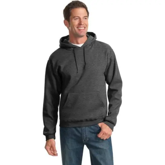 JERZEES&reg; NuBlend Pullover Hooded Heathered Sweatshirt Black Heather {4}
