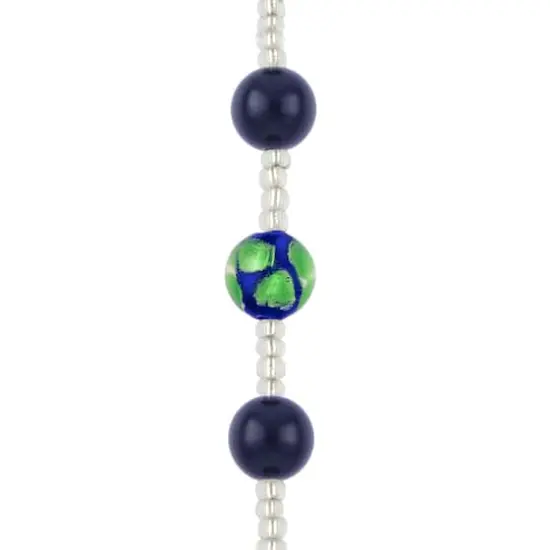Blue Lampwork Glass Round Dot Beads by Bead Landing&trade; {1}