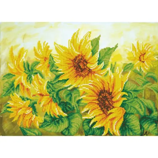 Diamond Dotz® Hazy Daze Sunflowers Diamond Painting Artwork Kit {1}