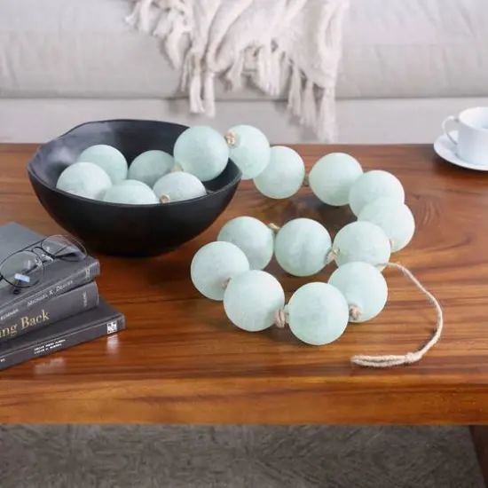 8ft. Extra Long Handmade Glass Beaded Garland with Tassels Teal {3}