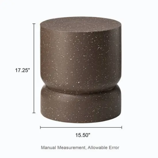 Glitzhome&reg; 17" Multifunctional Faux Terrazzo Stool Brown {10}
