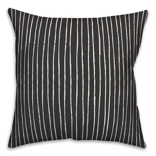 Black White Lines 18" x 18" Throw Pillow {1}