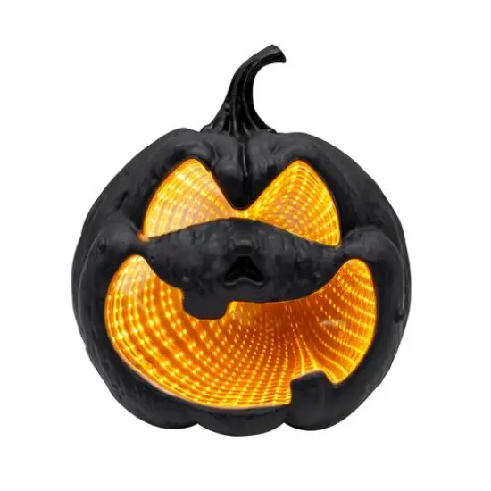 10" Black Pumpkin LED Infinity Mirror by Ashland&reg; {3}