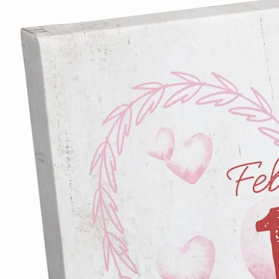 Valentines Day Calendar Wreath Canvas Wall Art {4}