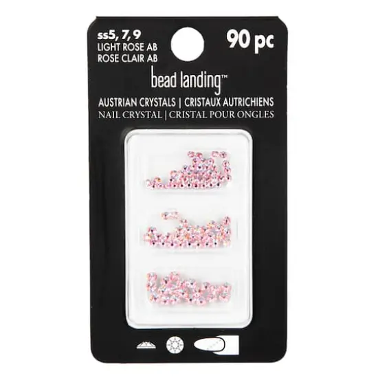 Round Flatback Austrian Crystals Mix by Bead Landing&trade;, 90ct. Light Rose Aurora Borealis {4}