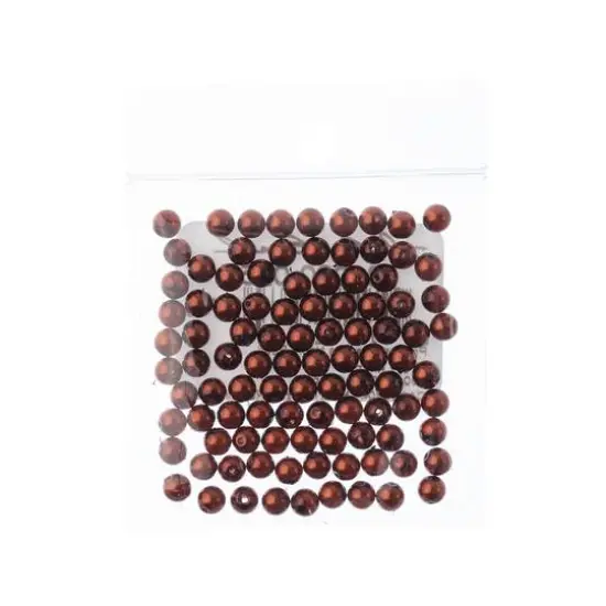 Preciosa Maxima 4mm Glass Nacre Pearls, 100ct. Dark Copper {3}