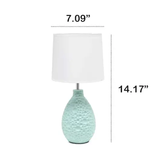 Creekwood Home Essentix 14" Ceramic Teardrop Table Lamp Blue {4}