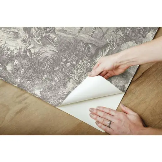 RoomMates Jungle Toile Peel & Stick Wallpaper Taupe/Gray {10}