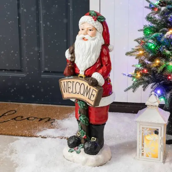 Glitzhome&reg; 28" Christmas Santa Porch D&eacute;cor {5}