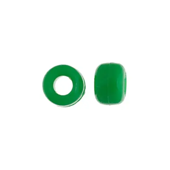 John Bead 9mm Opaque Plastic Pony Beads, 1,000ct. Green {4}