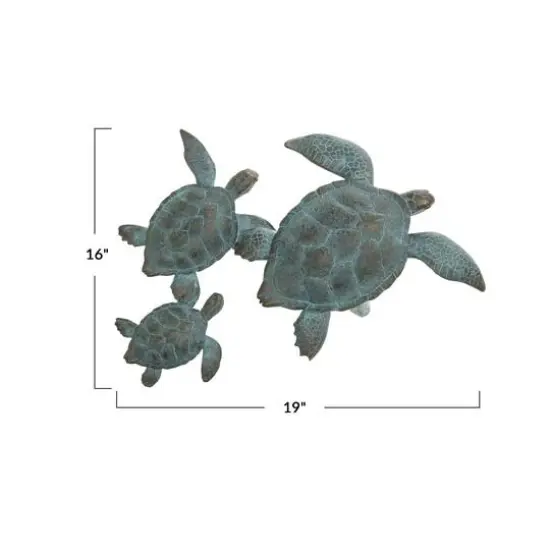 Hello Honey&reg; Teal with Verdigris Finish Turtle Family Wall D&eacute;cor {6}