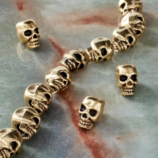 Antique Gold Metal Skull Beads, 12mm by Bead Landing&trade; {3}
