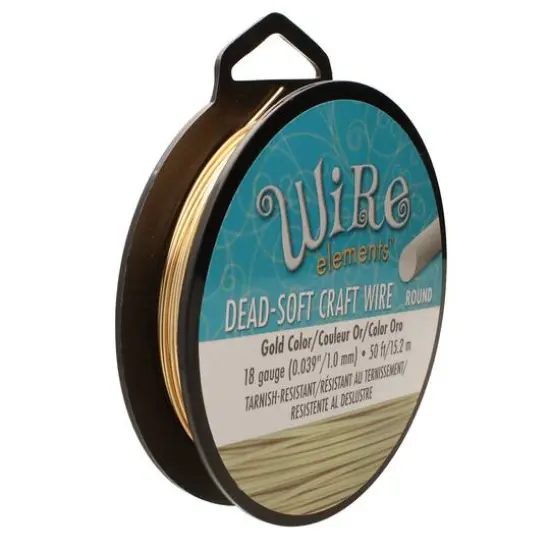 The Beadsmith&reg; Wire Elements&trade; 18 Gauge Tarnish Resistant Soft Temper Wire, 50ft. Gold {1}