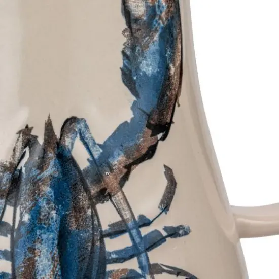 Hello Honey&reg; 2qt. White & Blue Lobster Print Stoneware Pitcher {8}