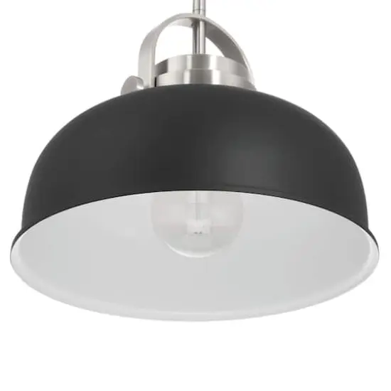 Hello Honey® Arte Black & Nickel Industrial Metal 2-Tone Ceiling Light {5}