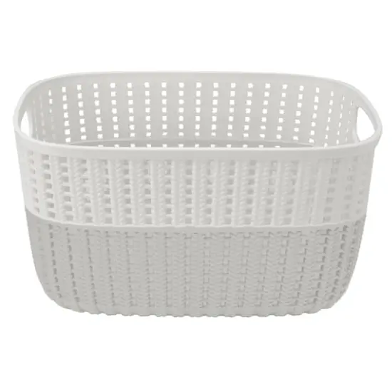 Simplify Medium Heather Gray 2-Tone Decorative Storage Basket {8}
