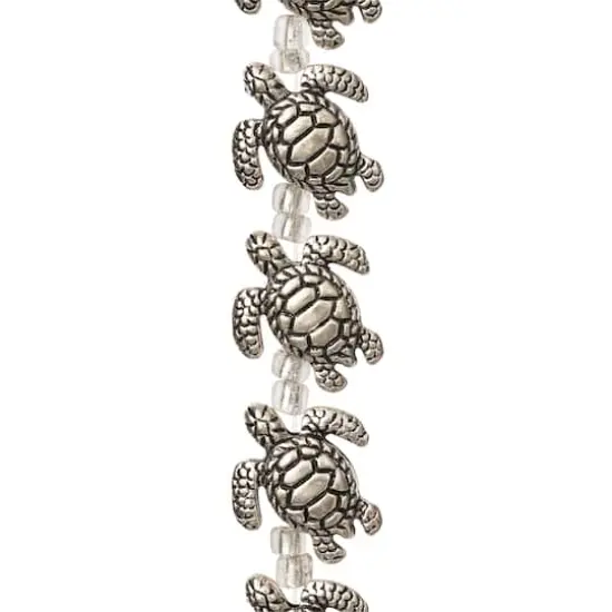 Silver Sea Turtle Metal Beads, 18mm by Bead Landing&trade; {1}