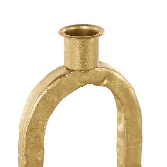 Gold Metal Tapered Candle Holder with Rectangle Base, 2ct. {6}