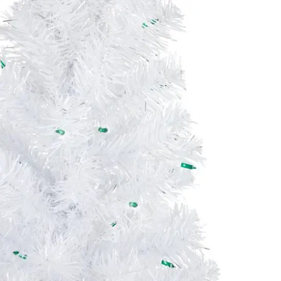 3ft. Pre-Lit White Pine Artificial Christmas Tree, Green Lights {4}