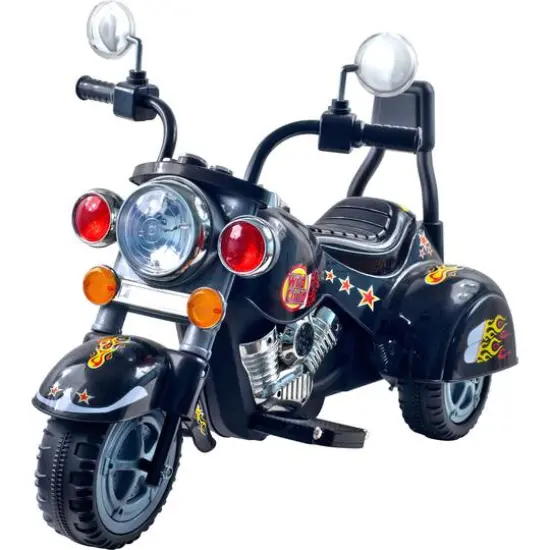 Toy Time Black Battery Operated Ride-On Motorcycle {1}