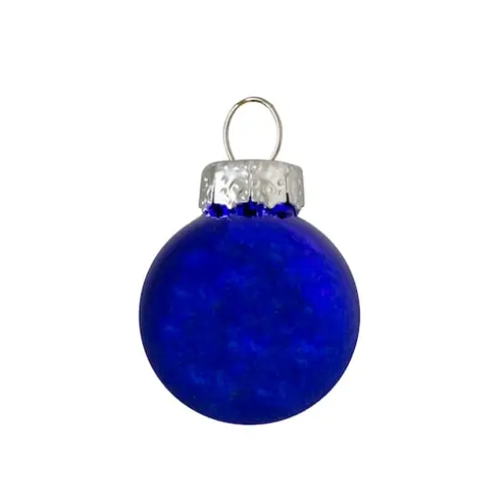 40ct. 2.5" Shiny & Matte Royal Blue & Silver Glass Ball Christmas Ornaments {6}