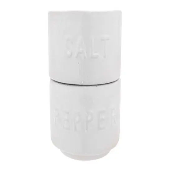 Hello Honey® White Stackable Stoneware Salt & Pepper Pinch Pots with Lid Set {3}