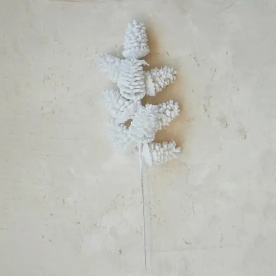 Hello Honey&reg; 24" White Flocked Faux Pinecone Pick {3}