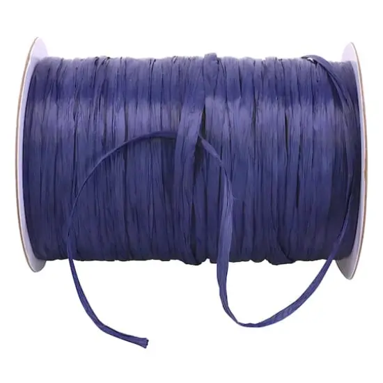 JAM Paper 1/4" Matte Raffia Ribbon, 100yd. Navy Blue {1}