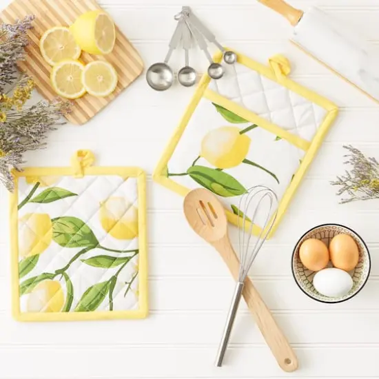 Lemon Bliss Print Potholder Set {6}