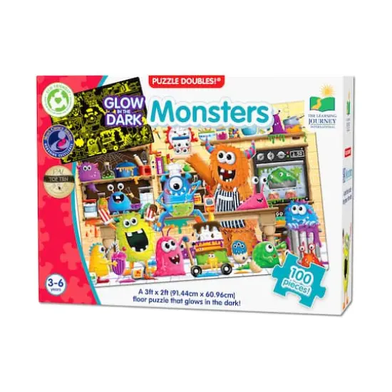 Puzzle Doubles! - Glow in the Dark Monsters: 100 Pcs {1}