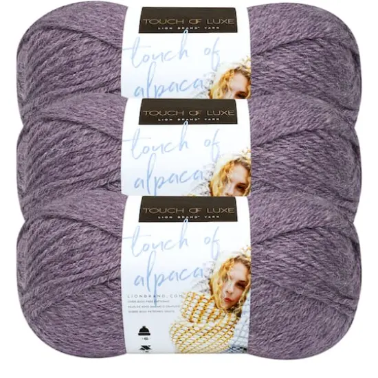 3 Pack Lion Brand&reg; Touch of Alpaca&reg; Yarn Purple Aster {1}
