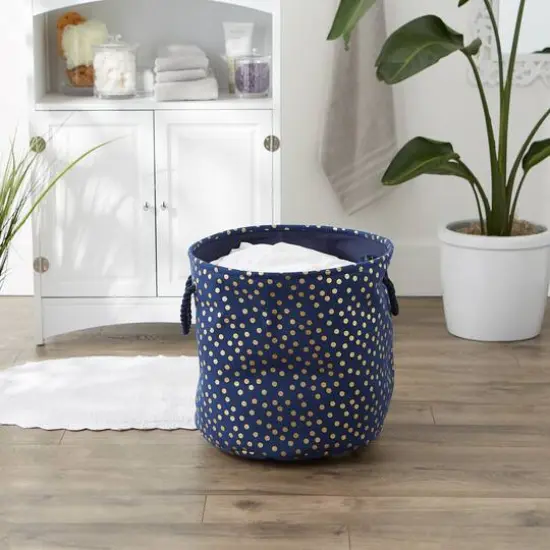 DII&reg; 15" Round Dots Fabric Bin Nautical {5}