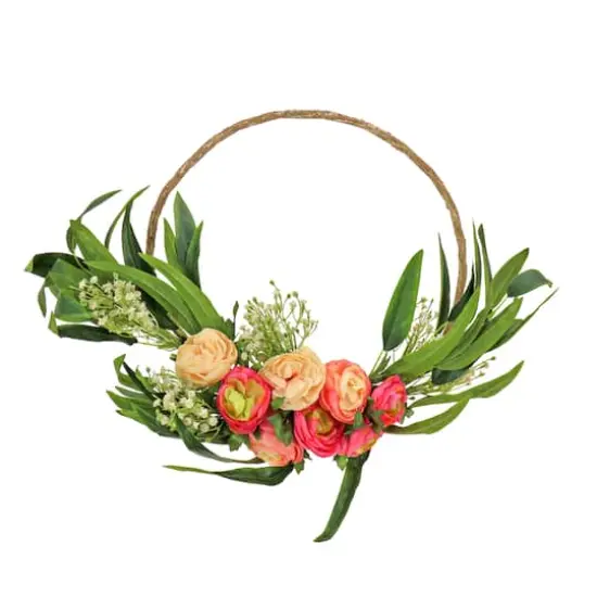 16" Eucalyptus & Buttercup Hoop Wreath {1}