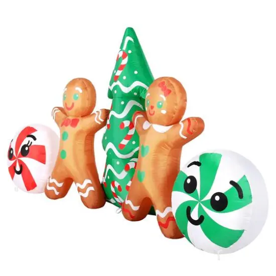 48" Airflowz Inflatable Gingerbread Couple Scene {4}
