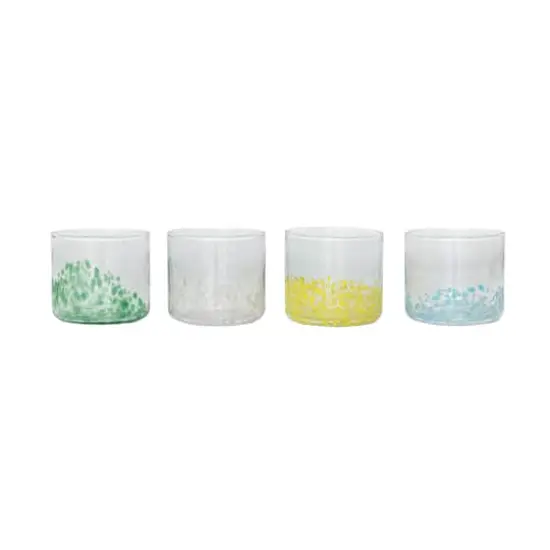 Hello Honey&reg; 8oz. Multicolor Festive Confetti Hand-Blown Drinking Glasses, 4ct. {1}