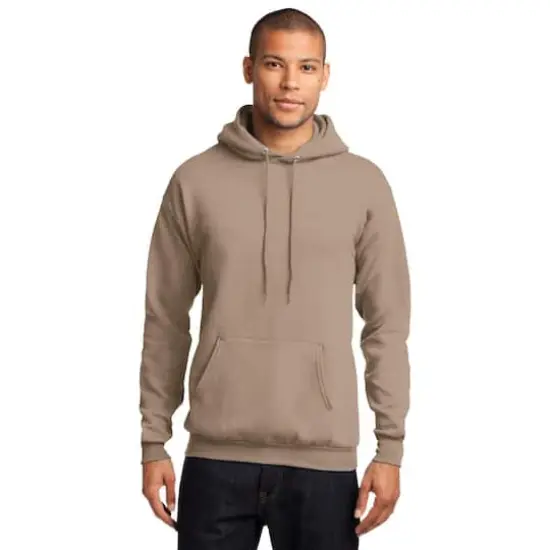 Port & Company® Neutrals Core Fleece Pullover Hooded Sweatshirt Sand {4}