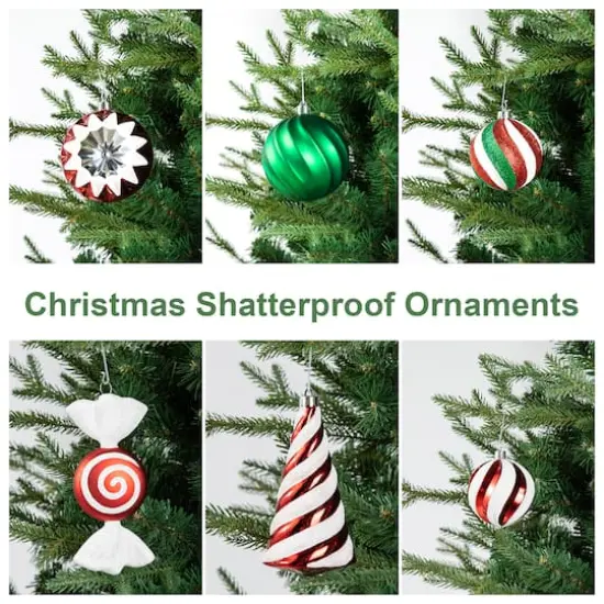 Glitzhome&reg; 160 Pack Whimsical Red & Green Deluxe Boxed Shatterproof Ornaments {8}