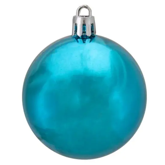60ct Shiny Turquoise Blue Shatterproof Ball Ornaments {5}
