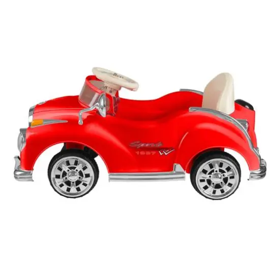 Toy Time Bright Red Battery Powered Ride-On Classic Coupe Car {6}