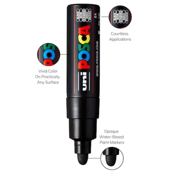 uni&reg; POSCA&reg; PC-7M Bullet Marker Black {5}