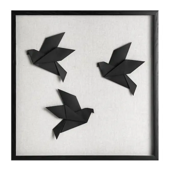 American Art Decor Silhouettes in Flight Paper & Linen Wall Art - 18" x 18" {6}