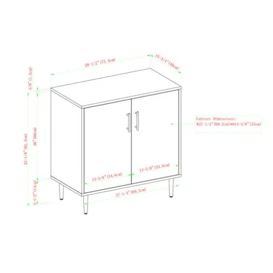 Walker Edison White Modern Bookmatch Accent Cabinet {8}
