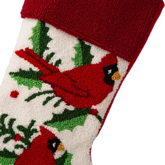 Glitzhome&reg; 21" Cardinal Hooked Stocking {4}