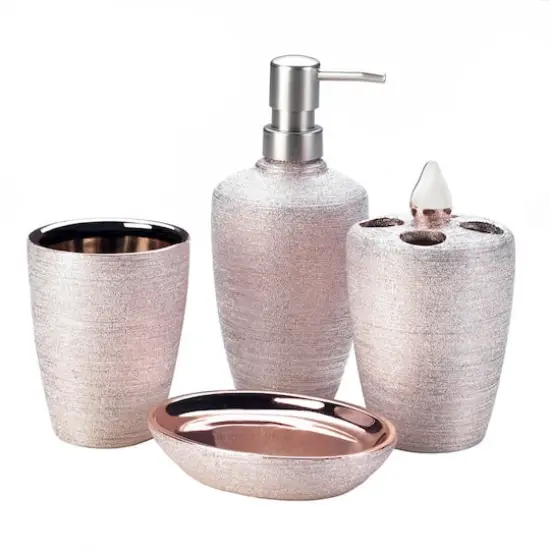 Rose Golden Shimmer Bath Accessory Set {1}
