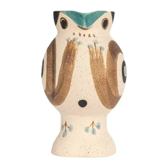 Hello Honey&reg; 8.25" Multicolor Sand Finished Hand Painted Bird Shaped Stoneware Vase {11}